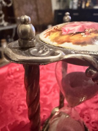 Reloj de Arena Antiguo Metal Cristal Fragonard
