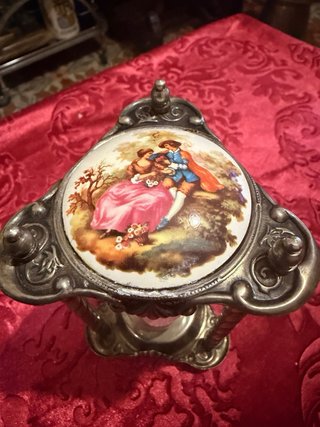 Reloj de Arena Antiguo Metal Cristal Fragonard