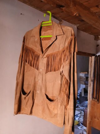 Chaqueta Western Cuero con Flecos