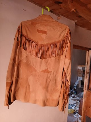 Chaqueta Western Cuero con Flecos