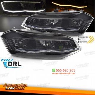 FAROS DELANTEROS LED PLATEADOS SEQ DRL compatible