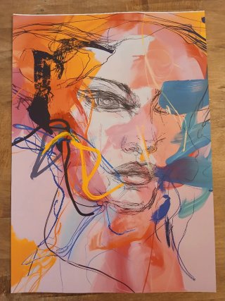 Set 2 Poster Decorativi Frida Kahlo e astratto