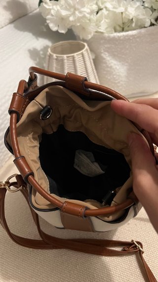 Bolso Cubo Marrón y Blanco Nuevo
