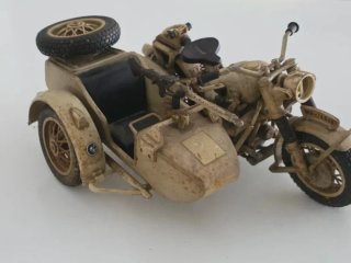 Miniatura Moto BMW R75 Sidecar Militare 1941 Pocher