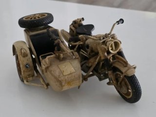 Miniatura Moto BMW R75 Sidecar Militare 1941 Pocher