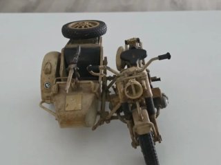 Miniatura Moto BMW R75 Sidecar Militare 1941 Pocher