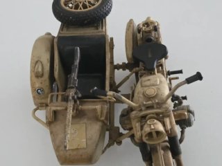 Miniatura Moto BMW R75 Sidecar Militare 1941 Pocher