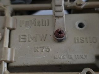 Miniatura Moto BMW R75 Sidecar Militare 1941 Pocher