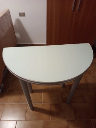 Mesa redonda extensible metal y madera