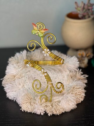 Bracciale schiava boho oro farfalla fiori