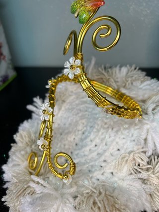 Bracciale schiava boho oro farfalla fiori