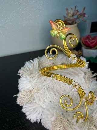 Bracciale schiava boho oro farfalla fiori