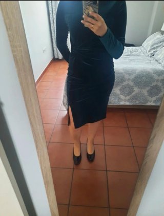 Vestido verde de terciopelo