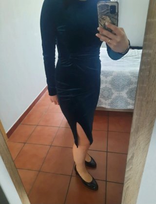 Vestido verde de terciopelo