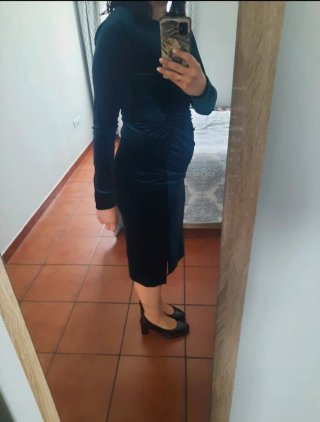 Vestido verde de terciopelo