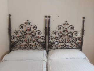 2 Cabeceros Cama Hierro Forjado Flores 90cm