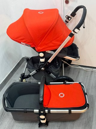 Passeggino Bugaboo Camaleon 3, rosso, con ovetto