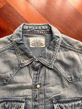 Camicia jeans Replay slim fit blu taglia S