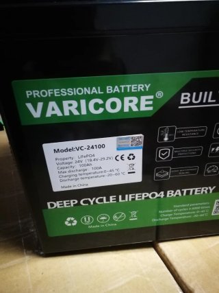 Batería litio Varicore 24V 100Ah LiFePO4