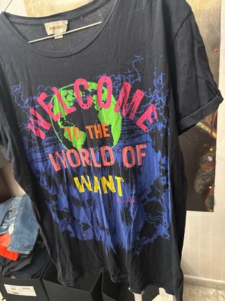 Camiseta Diesel Welcome to the World of Want XL