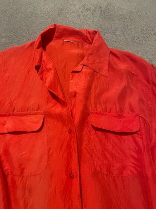 Blusa Seda 100% Naranja Roja