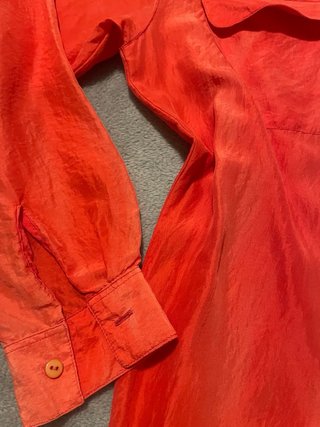 Blusa Seda 100% Naranja Roja