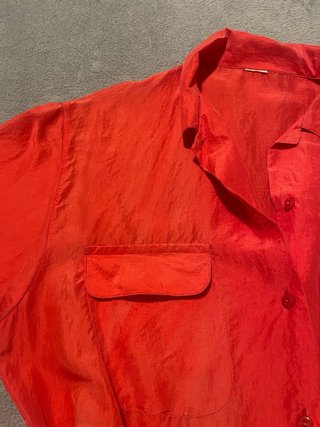 Blusa Seda 100% Naranja Roja