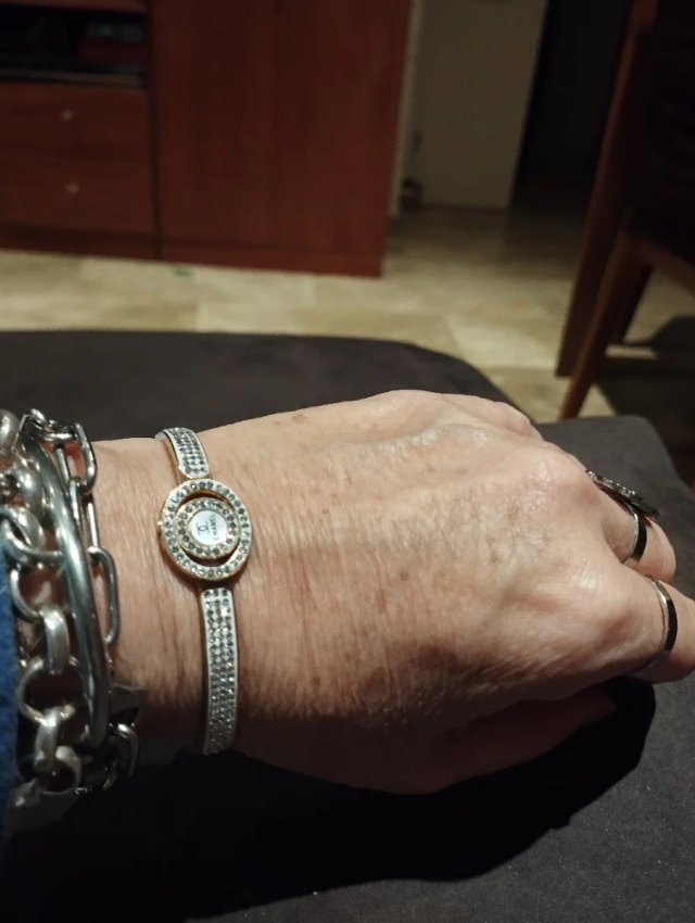 Brazalete tipo Chanel Plateado L 20cm