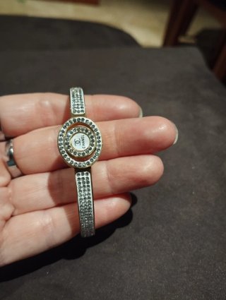 Brazalete tipo Chanel Plateado L 20cm