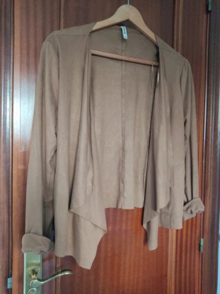 Chaqueta antelina marrón talla única