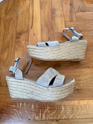 Sandalias Plataforma Esparto Beige