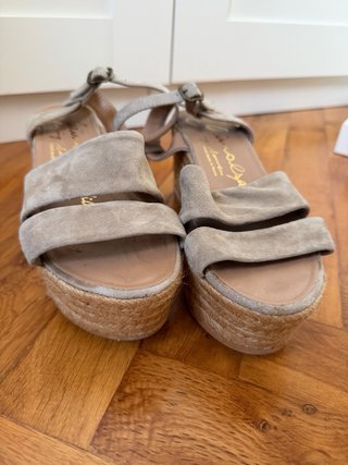 Sandalias Plataforma Esparto Beige