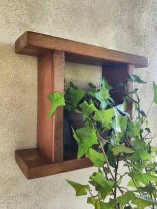 Mensola in legno rustico da parete per vasetti