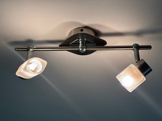 Lámpara de techo plata y cristal