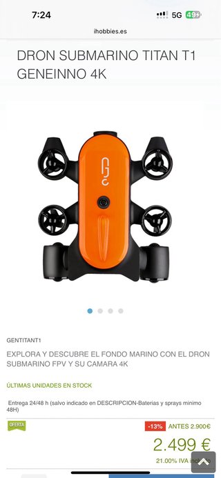 Dron Submarino Geneinno Titan T1 4K