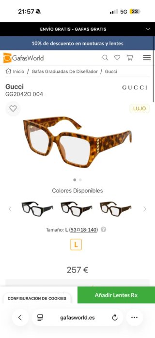 Montura Gafas Gucci GG20420 004 Tortoise