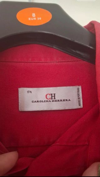 Camisa Carolina Herrera Roja algodón