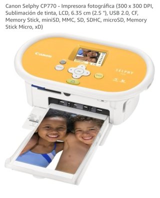 Impresora Canon SELPHY CP770 Blanca/Amarilla
