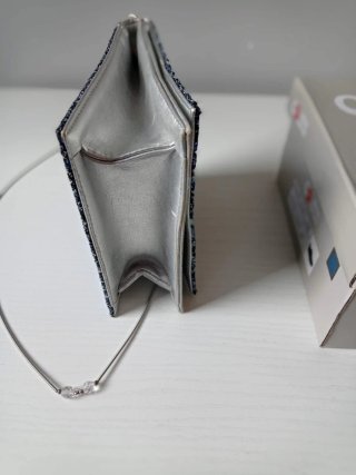 Set Scarpe e Pochette Eleganti Blu/Argento Tg 41
