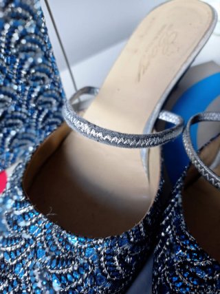 Set Scarpe e Pochette Eleganti Blu/Argento Tg 41