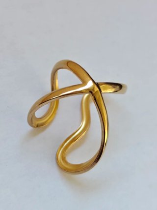 Anillo waterproof bañado en oro 18K Ajustable