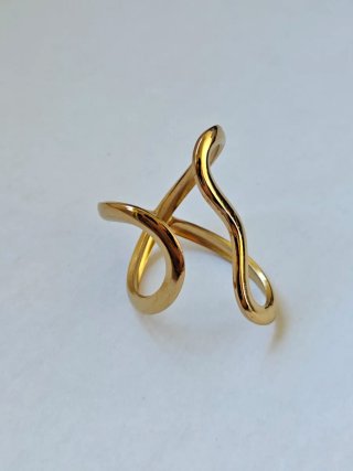 Anillo waterproof bañado en oro 18K Ajustable