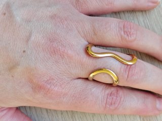 Anillo waterproof bañado en oro 18K Ajustable