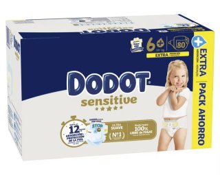 Pañales Dodot Sensitive Talla 6+ (80 uds)