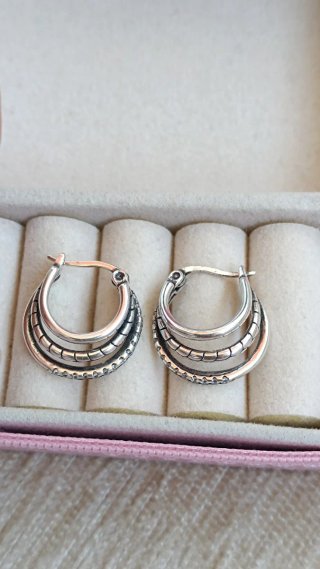 Pendientes Triaro Texturas Plata