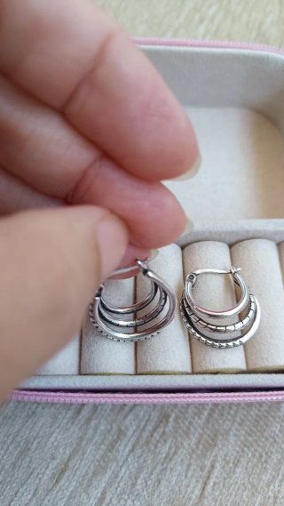 Pendientes Triaro Texturas Plata