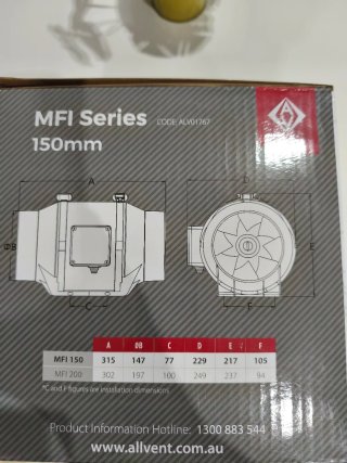 Extractor ALLVENT MFI Series 150mm