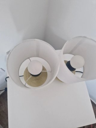 Juego de 2 lámparas doradas y blancas