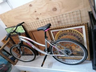 Bicicleta plateada para niña