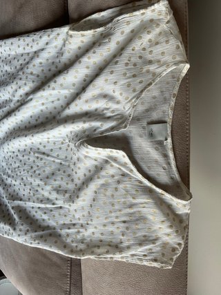 Blusa Ichi Mujer Blanca Lunares Dorados